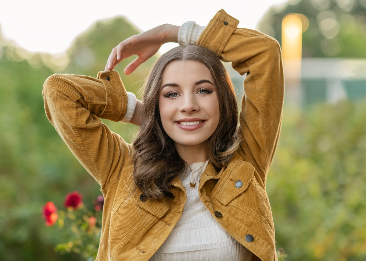 Senior portraits at  Owen Rose Garden