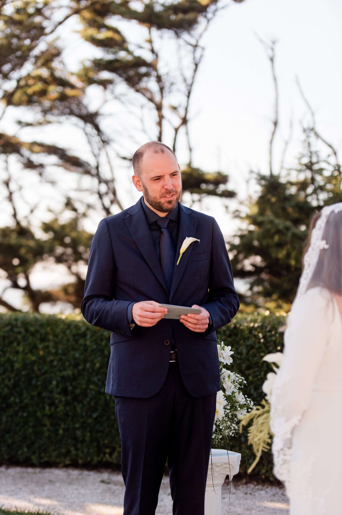 Groom at Seabrook, Washington State Wedding