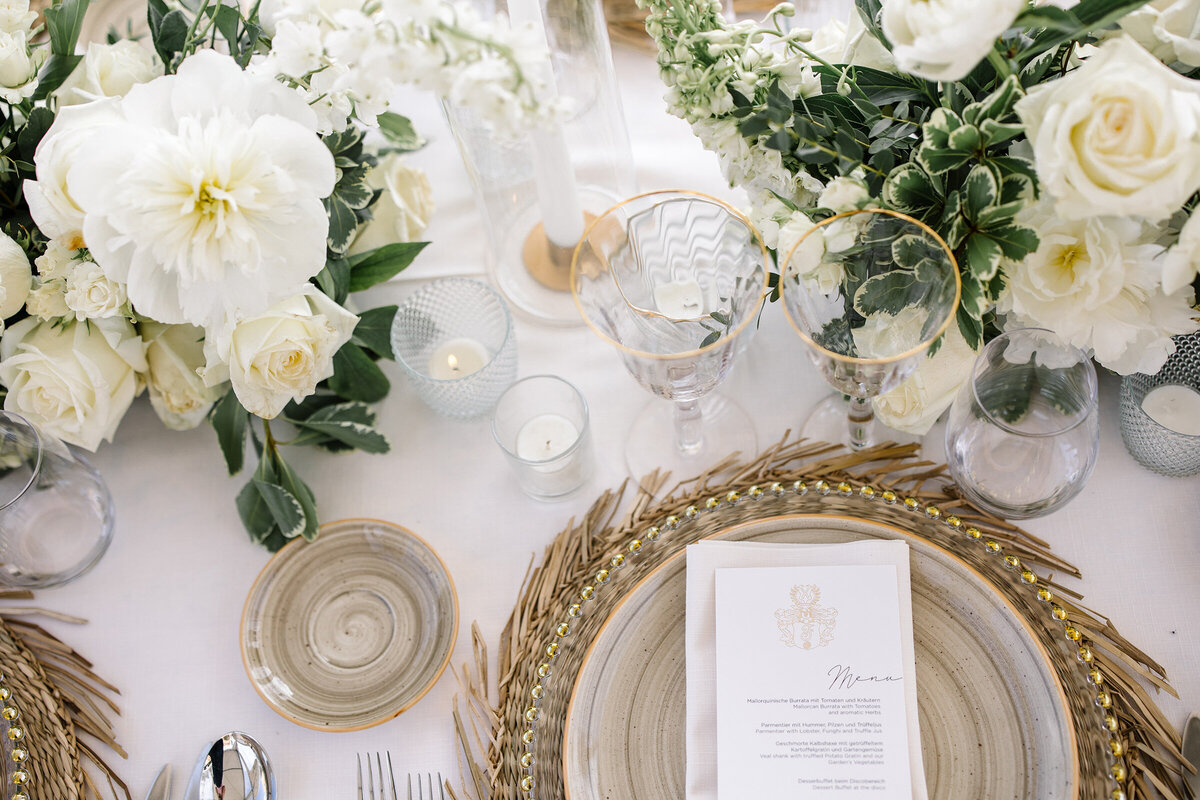 luxury wedding reception table setting villa cetinale tuscany