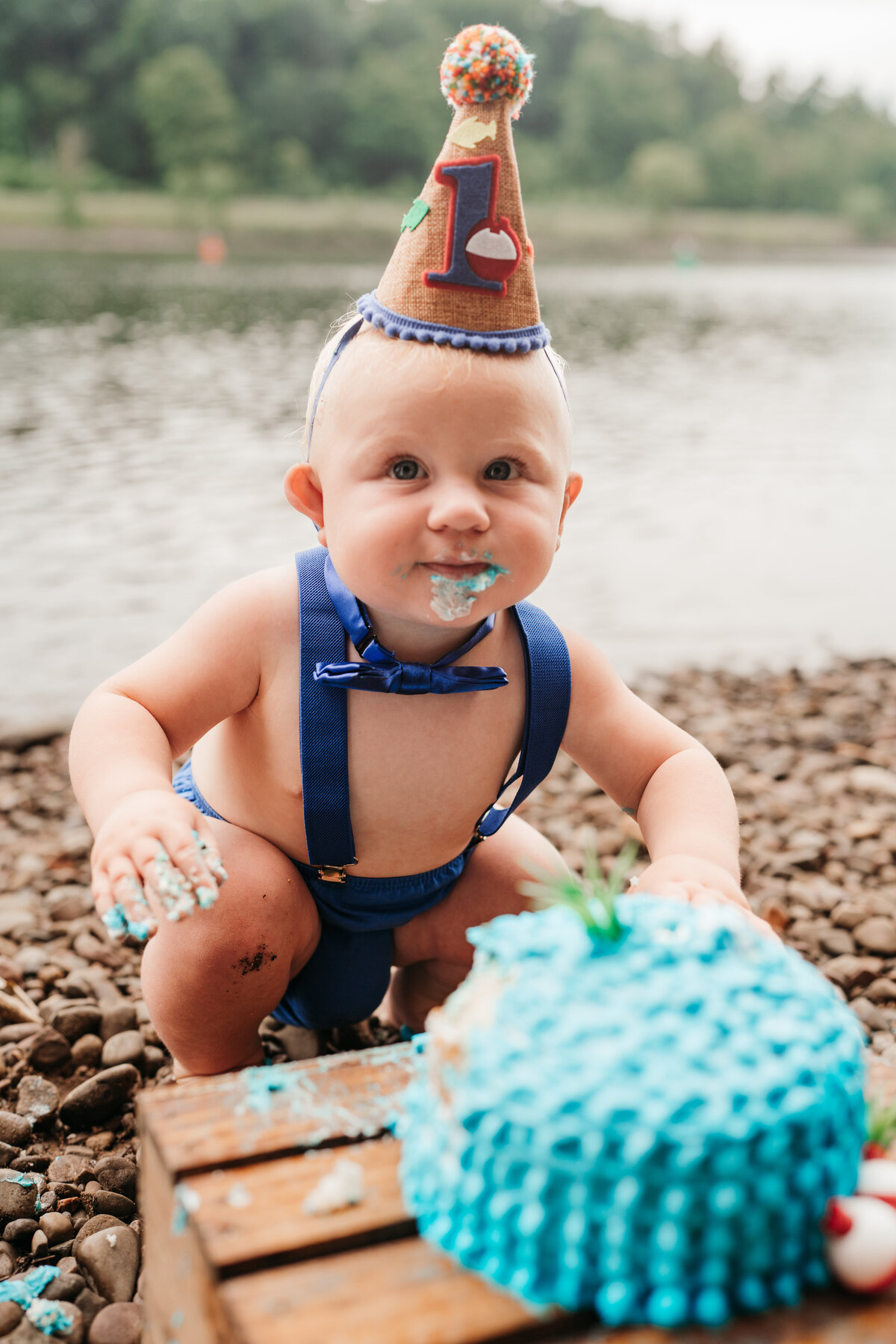 Parker 1st Birthday Cake Smash _ Lake Delta _ Santana Block Photography 092