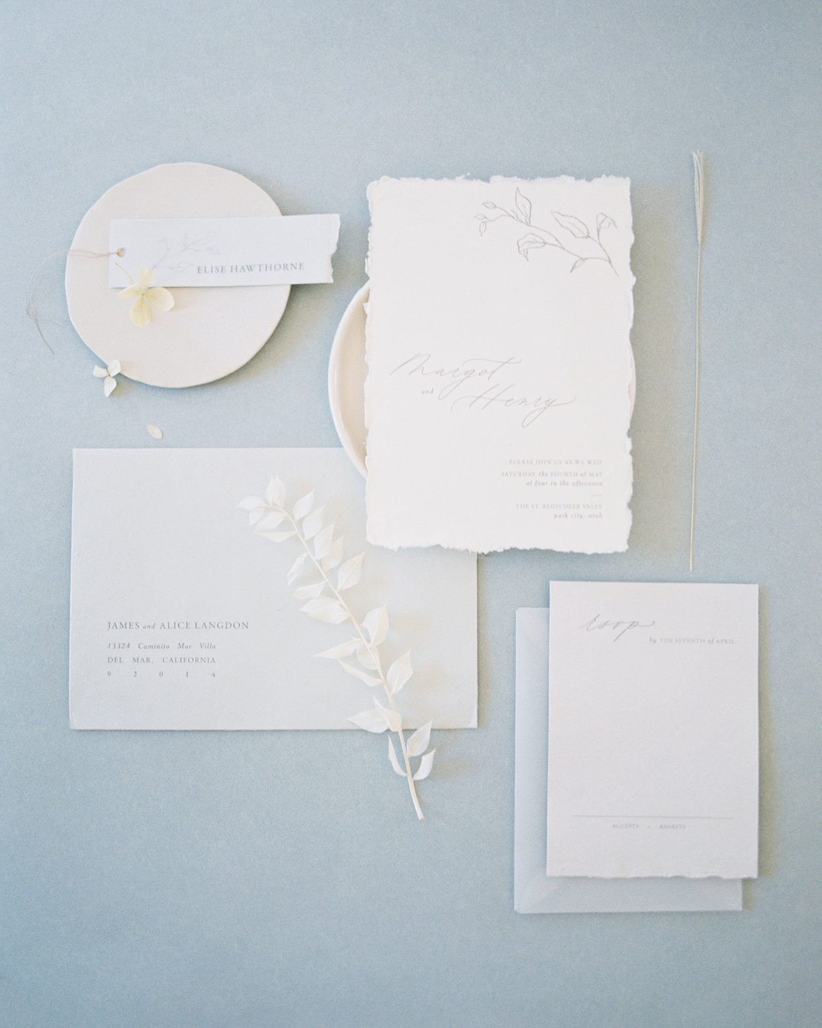 Dominique Alba wedding invitations minimalistic collection Flora full suite