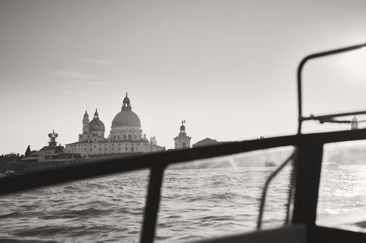 Mark's Basilica seen from  a boat in venice Italy