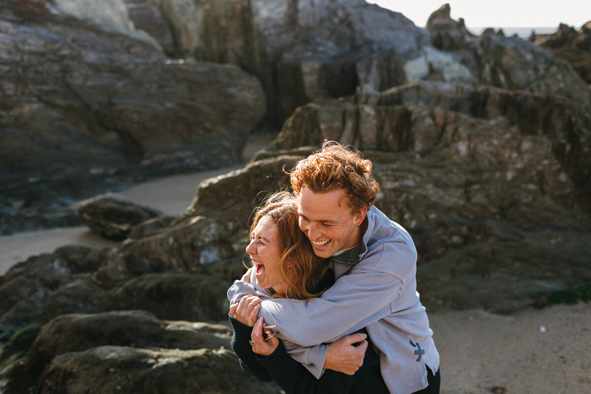 Engagement shoot at Mothecombe Beach