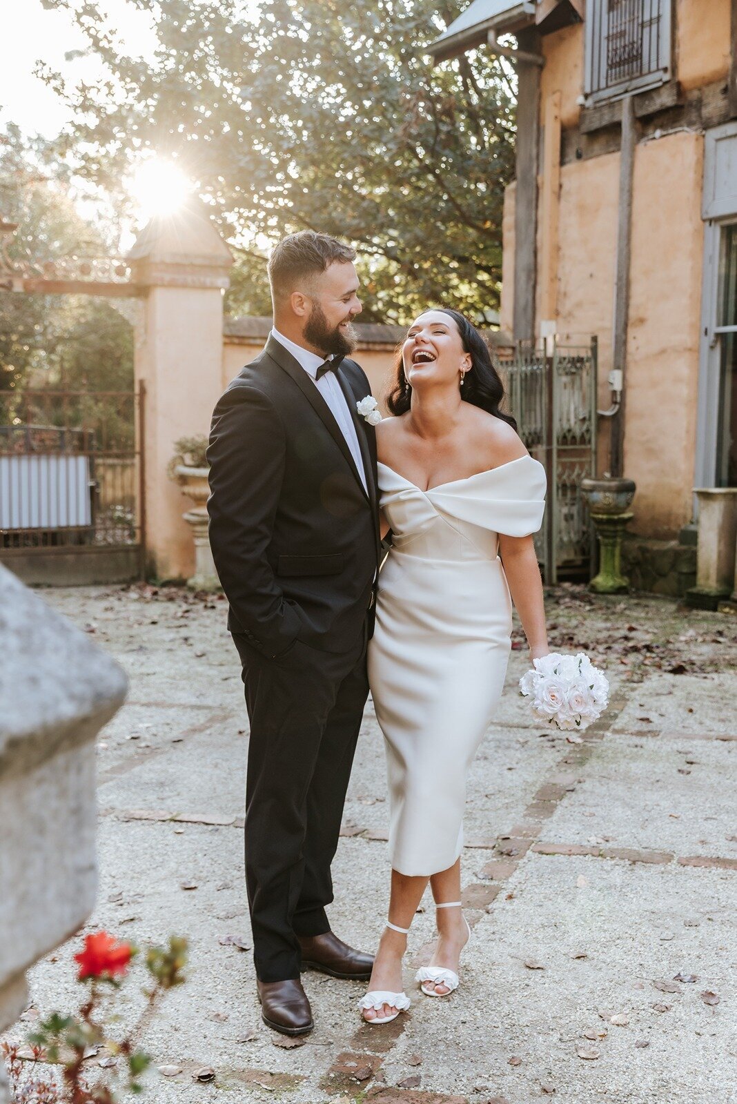 Bride and groom at their small wedding in the Yarra Valley