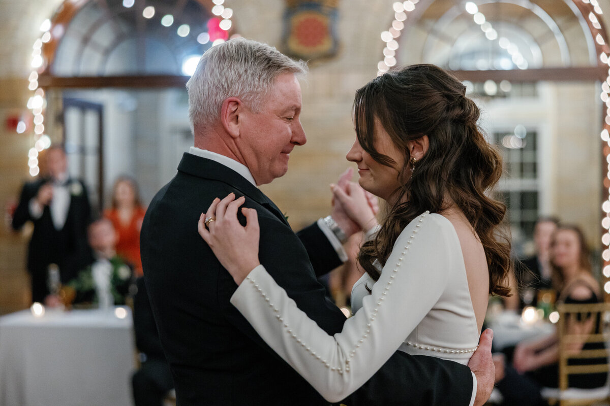 Father daughter wedding dance at St Francis Cathedral in Washington, DC