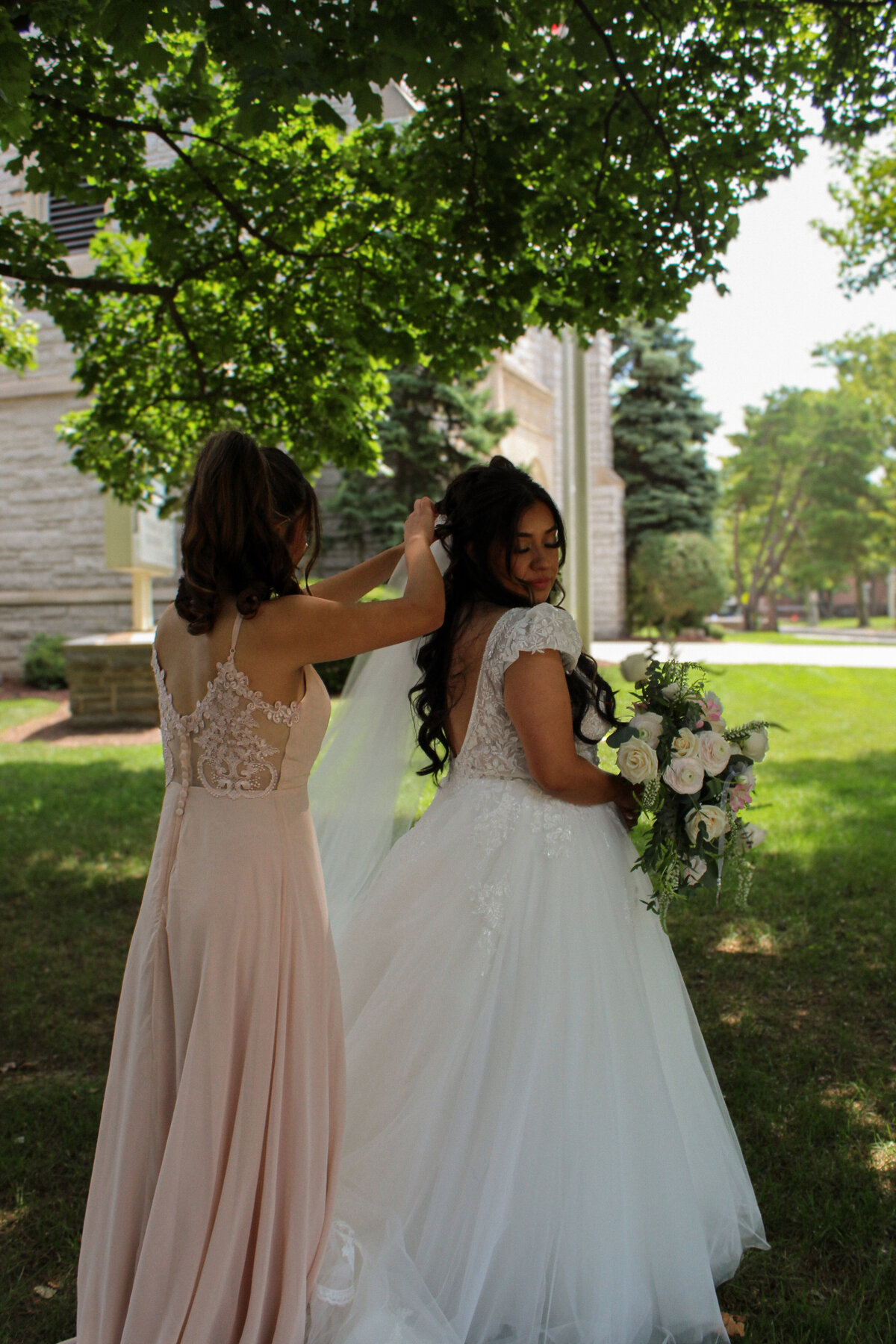 Bride and Maid of Honor at New Jersey Wedding