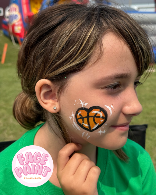 face-painting-by-alyssa-daken-cute-girls-sparkle-basketball-face-paint-design