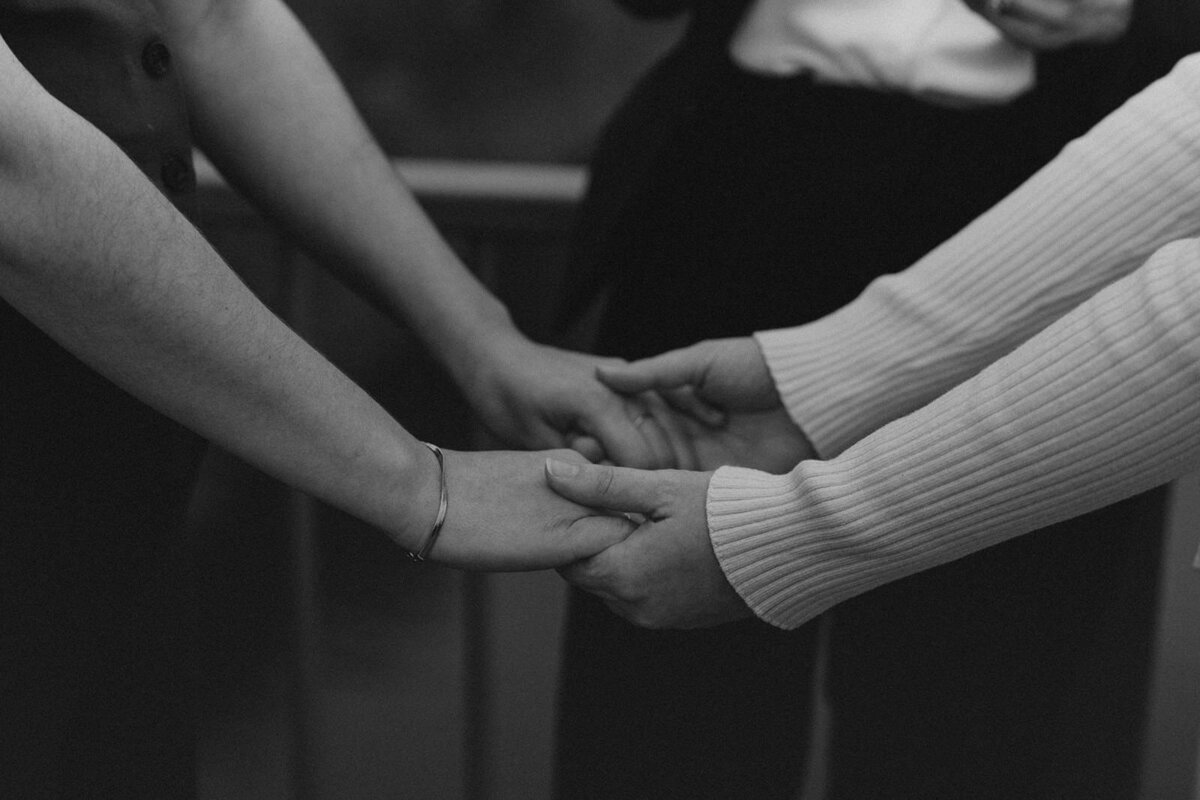 Two women's hands during their Nashville Tennessee elopement