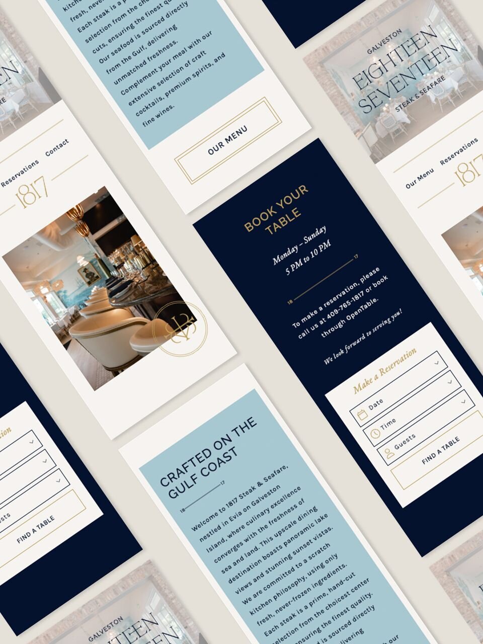 randed website design showcasing the reservation flow, visual storytelling, and user experience crafted for a high-end restaurant brand.