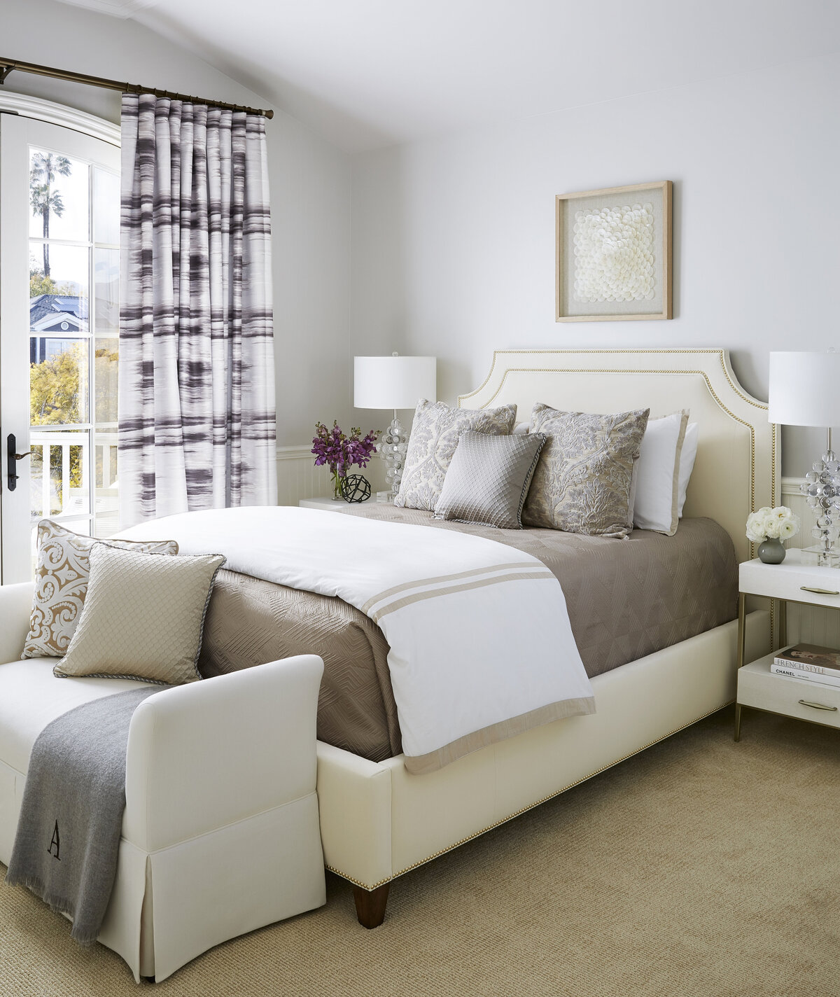 Comfy Design Elegant White Guest Bedroom