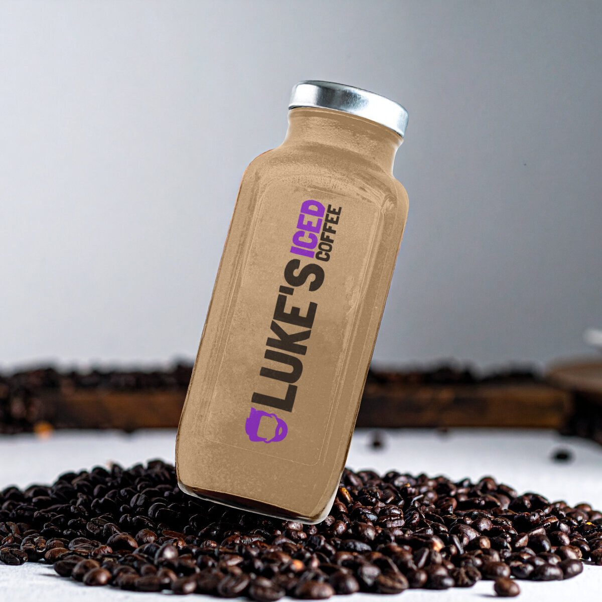 Luke's Iced Coffee Latte Bottle Mockup square