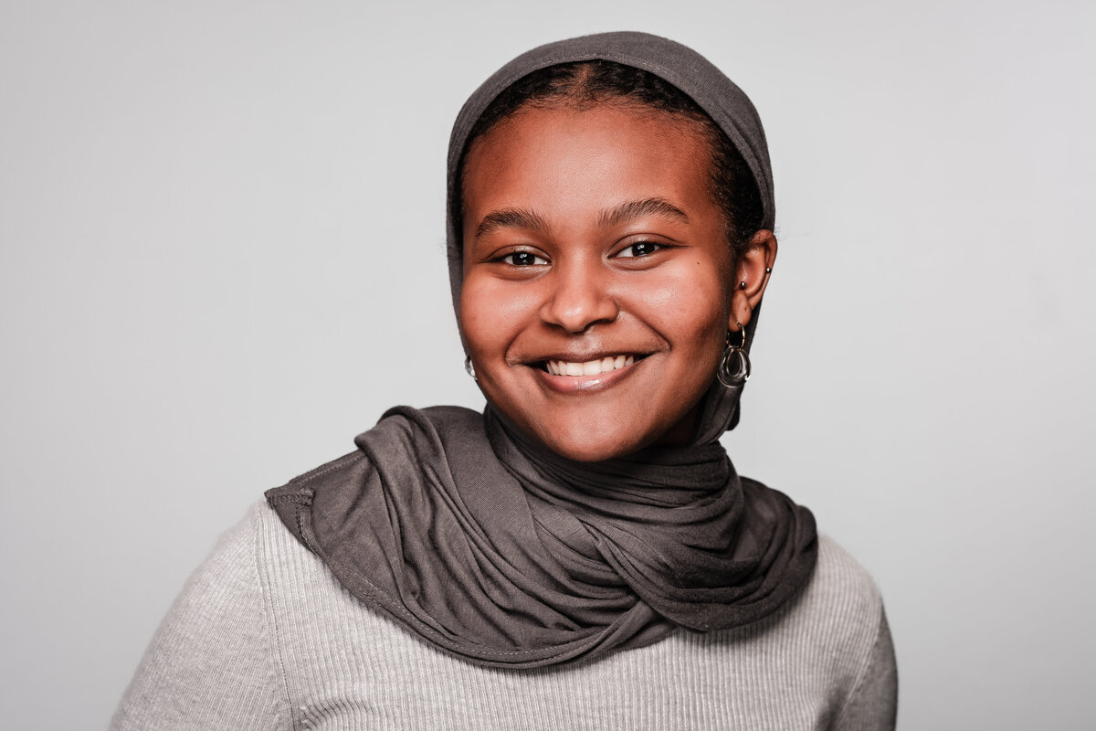 professional photo of female professional wearing burka