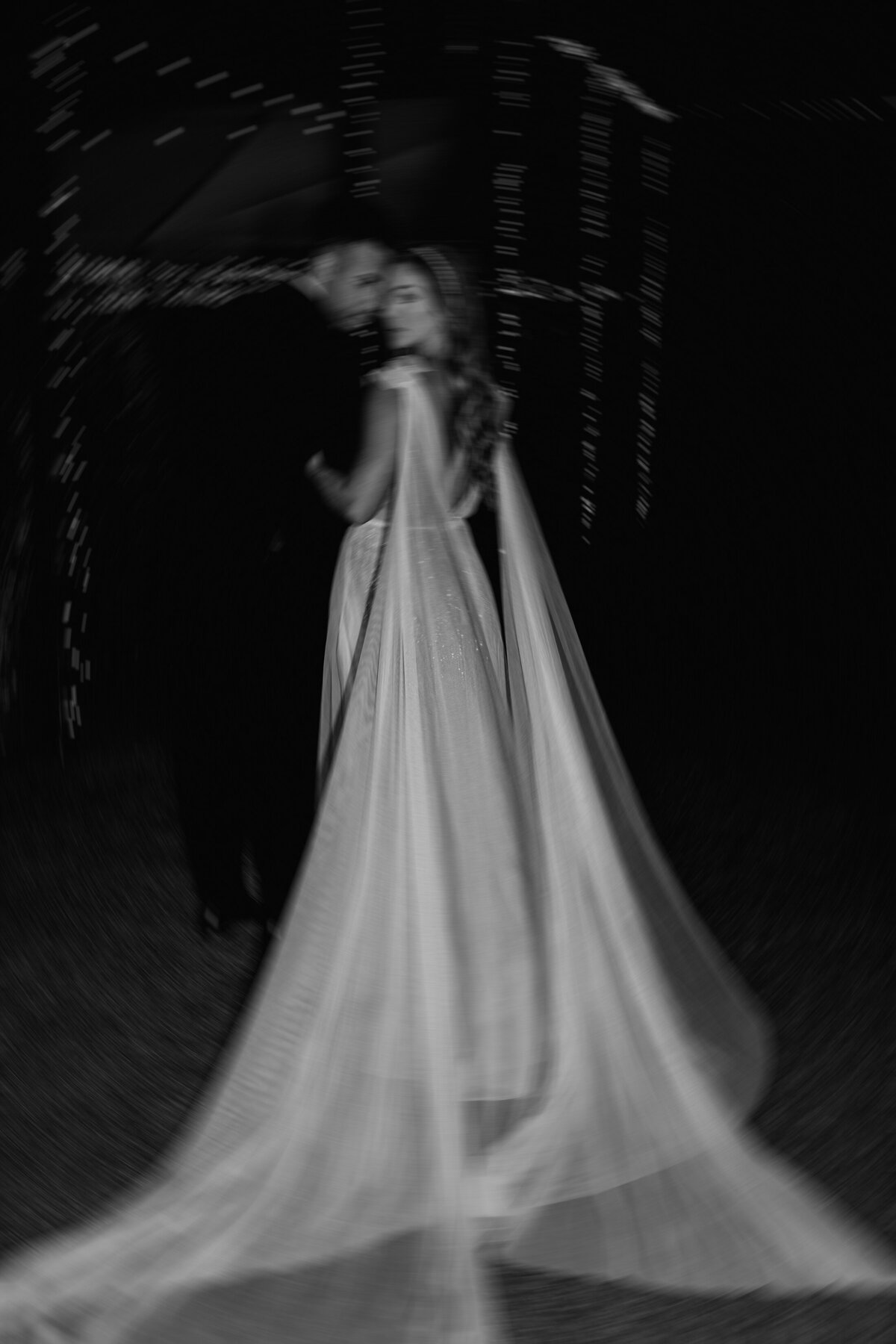 black and white portrait of couple at wedding