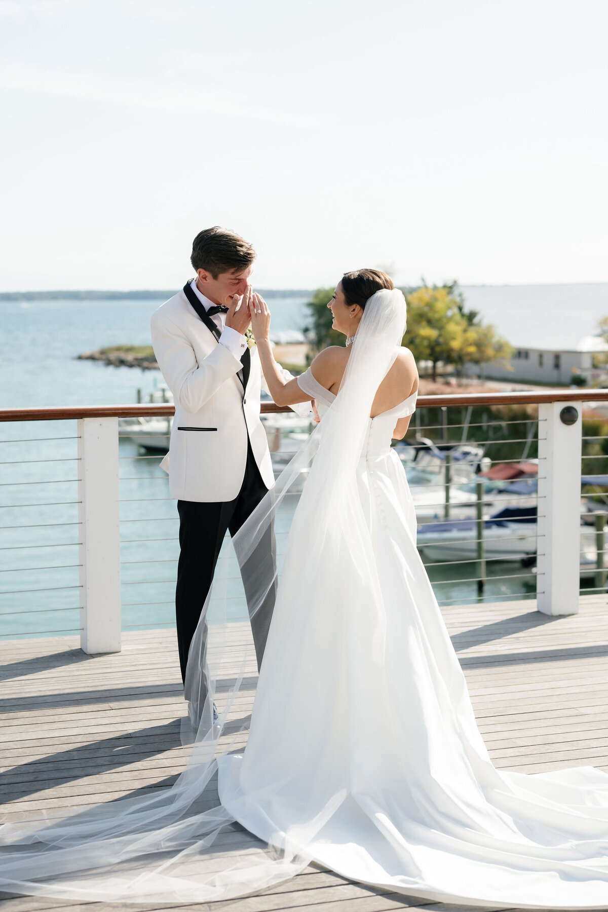 Romantic First Look Photo by Lisa Blanche Photography