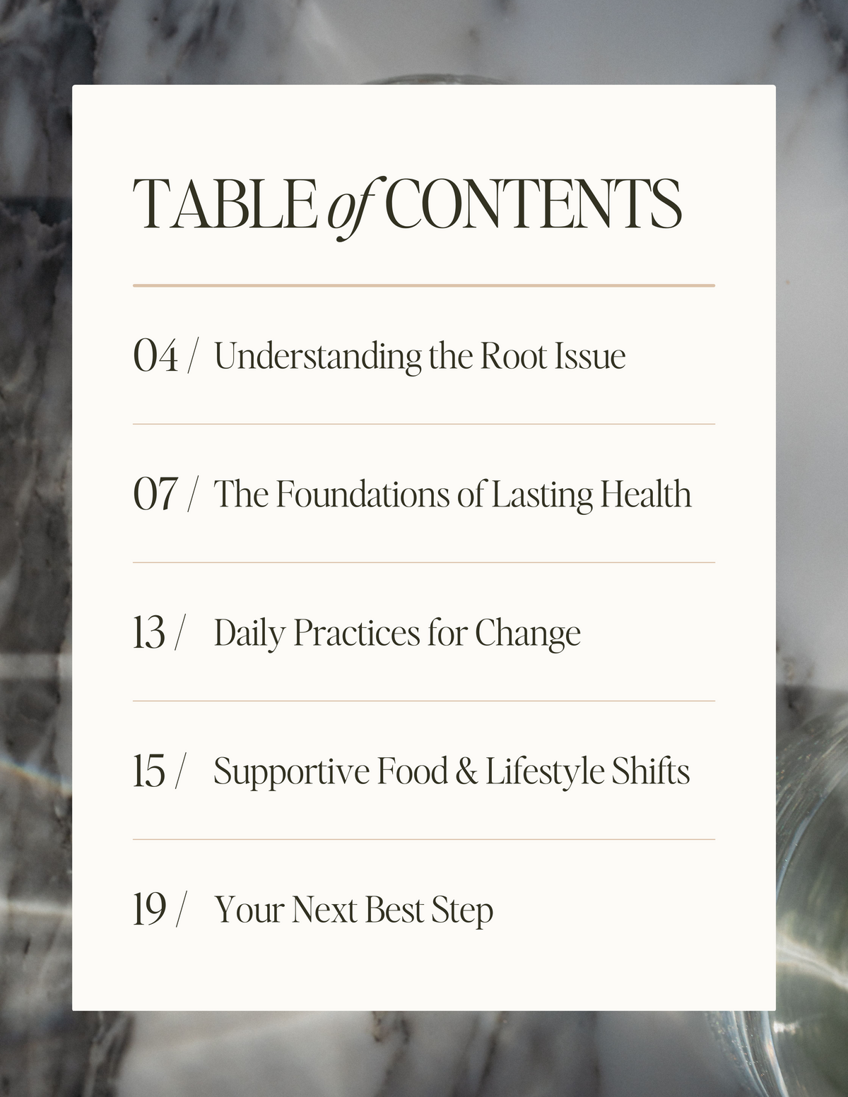 Table of Contents