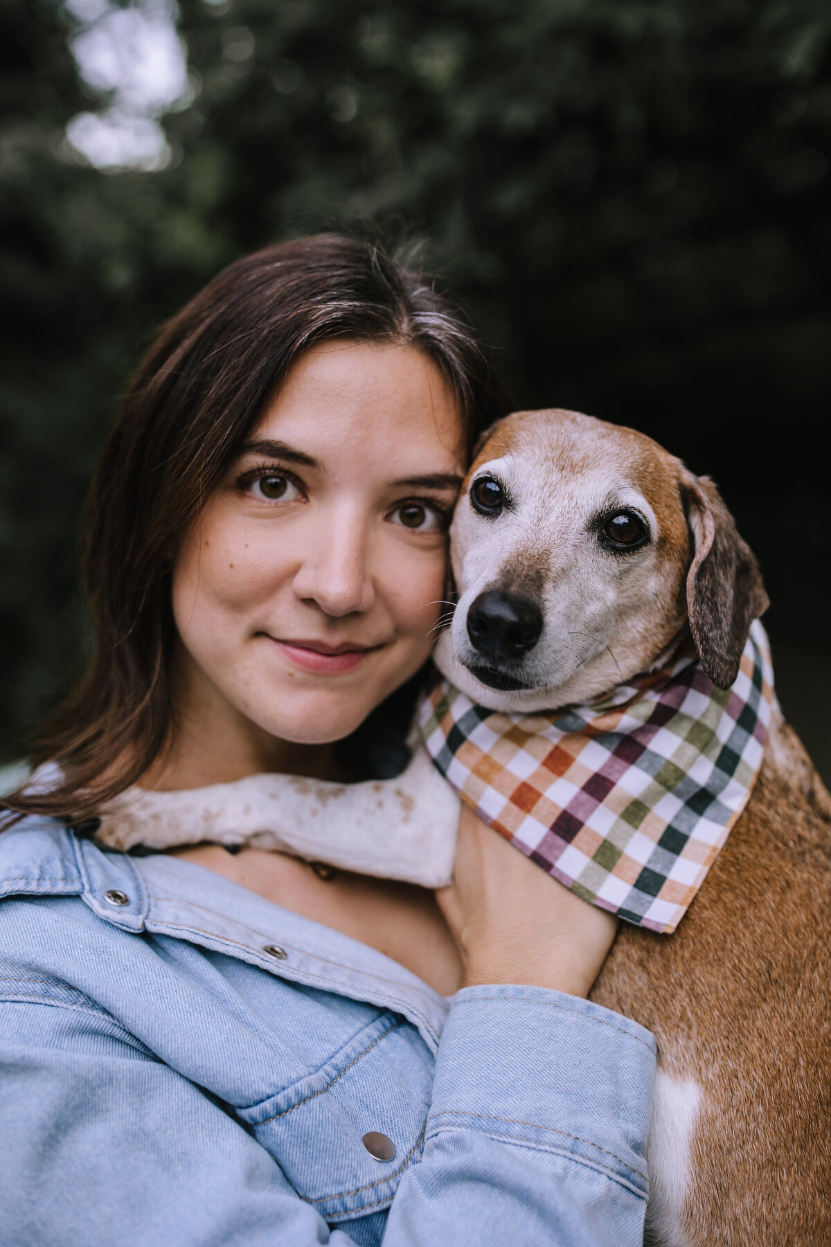 Woman with her dog.