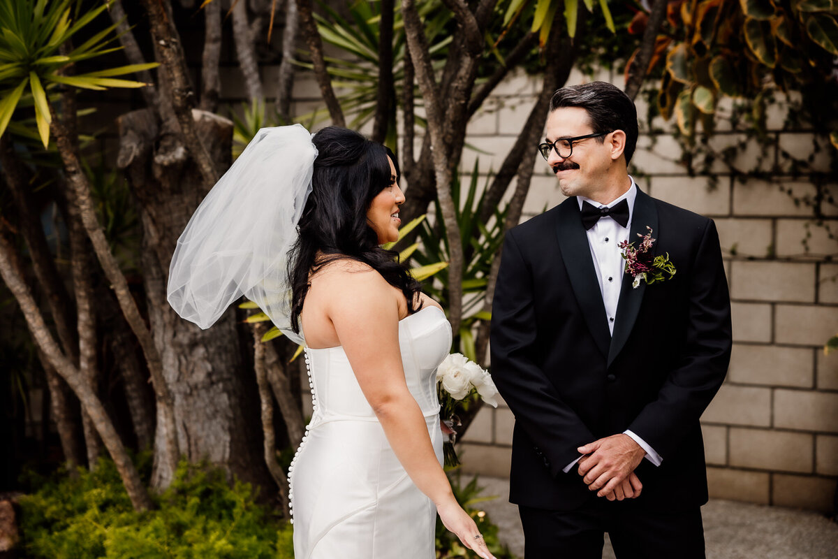 Archer Inspired Photography - Christina and Jake Wedding - Smog Shoppe Los Angeles - First Look and Couple Photos-19