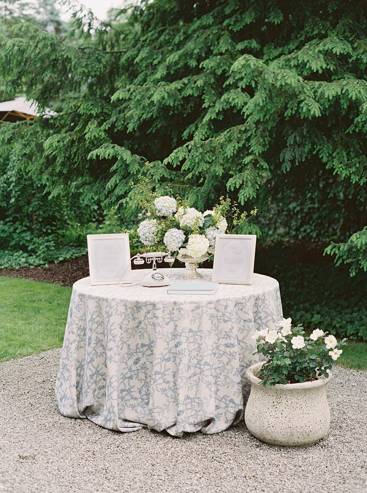 Ceremony Welcome Table at Greencrest Manor Wedding
