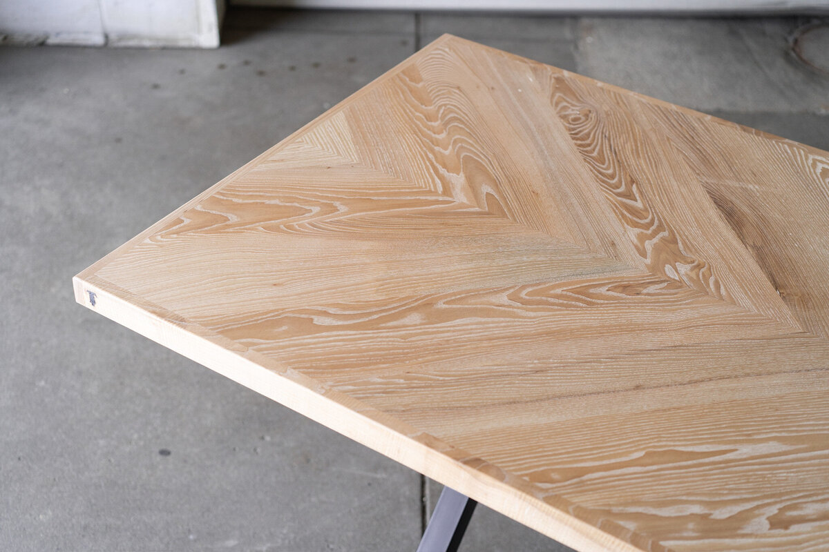 Chevron Patterned Ash Table Top