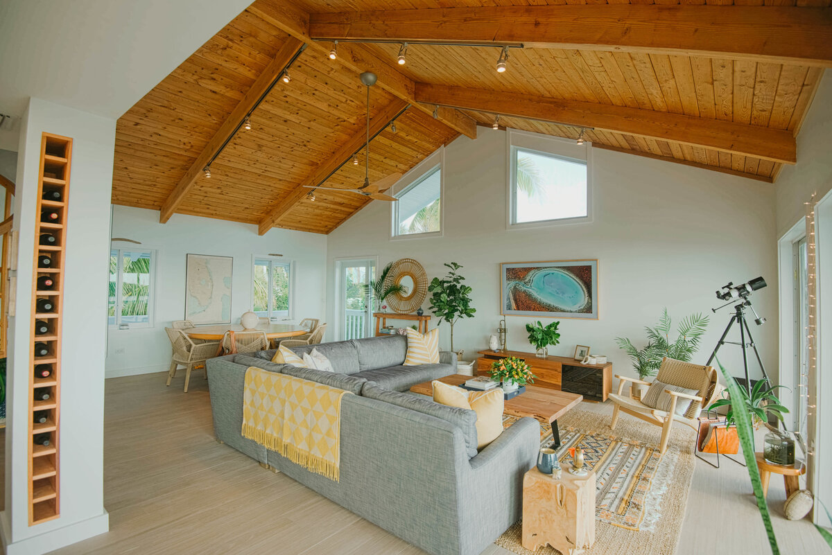 Open Concept Modern Coastal Boho Living Room Design by S. Fl based SOL Y MAR INTERIORS