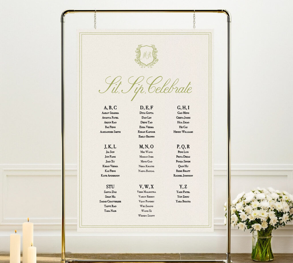 Custom wedding signage by Unadorned Stationery, wedding signage and stationery in Vancouver, British Columbia, featured on the Brontë Bride Vendor Guide.