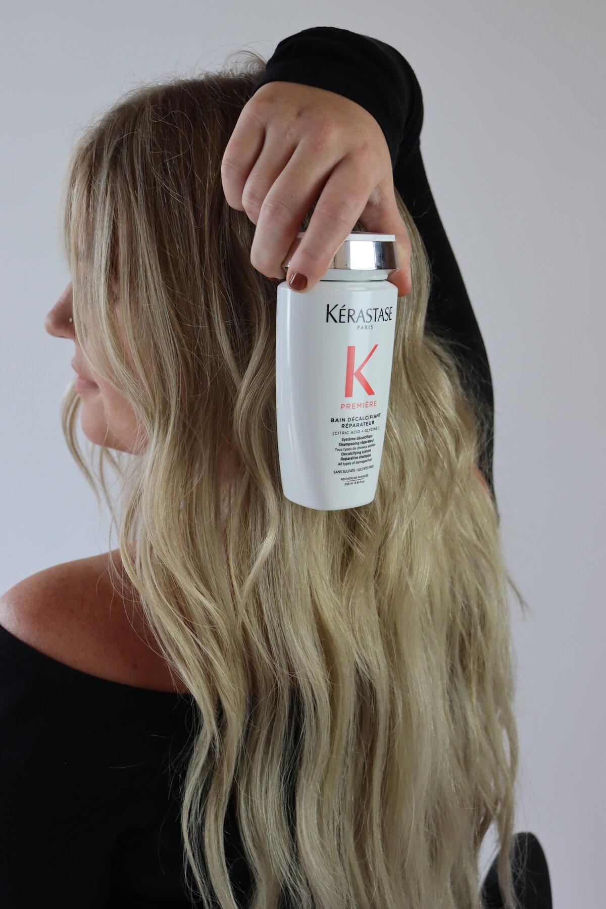 Full display of Kérastase hair care products available at Anthology Salon near Appleton, Wisconsin