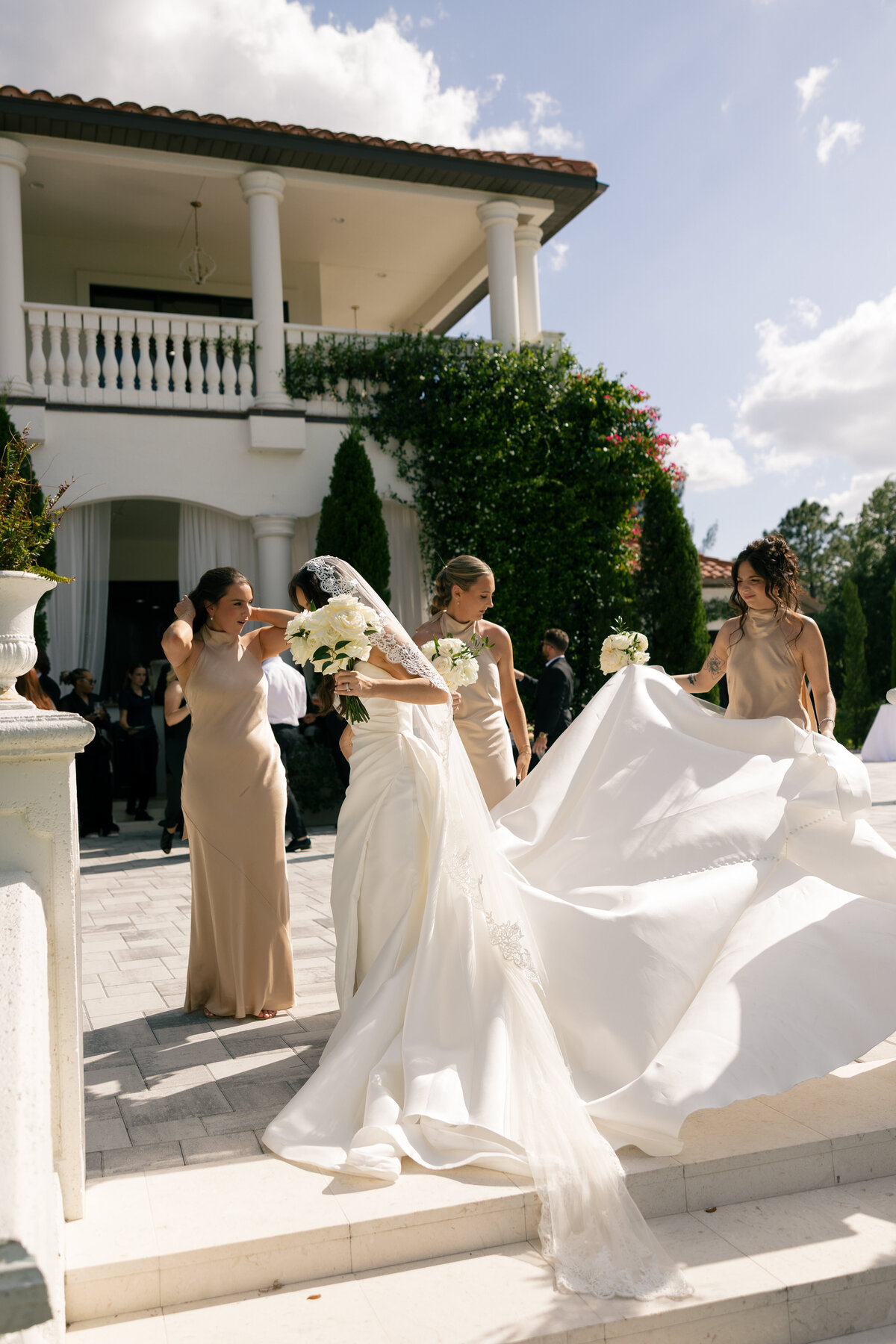 bridesmaid candid photo at La Casa Toscana Wedding Venue Fort Myers Florida