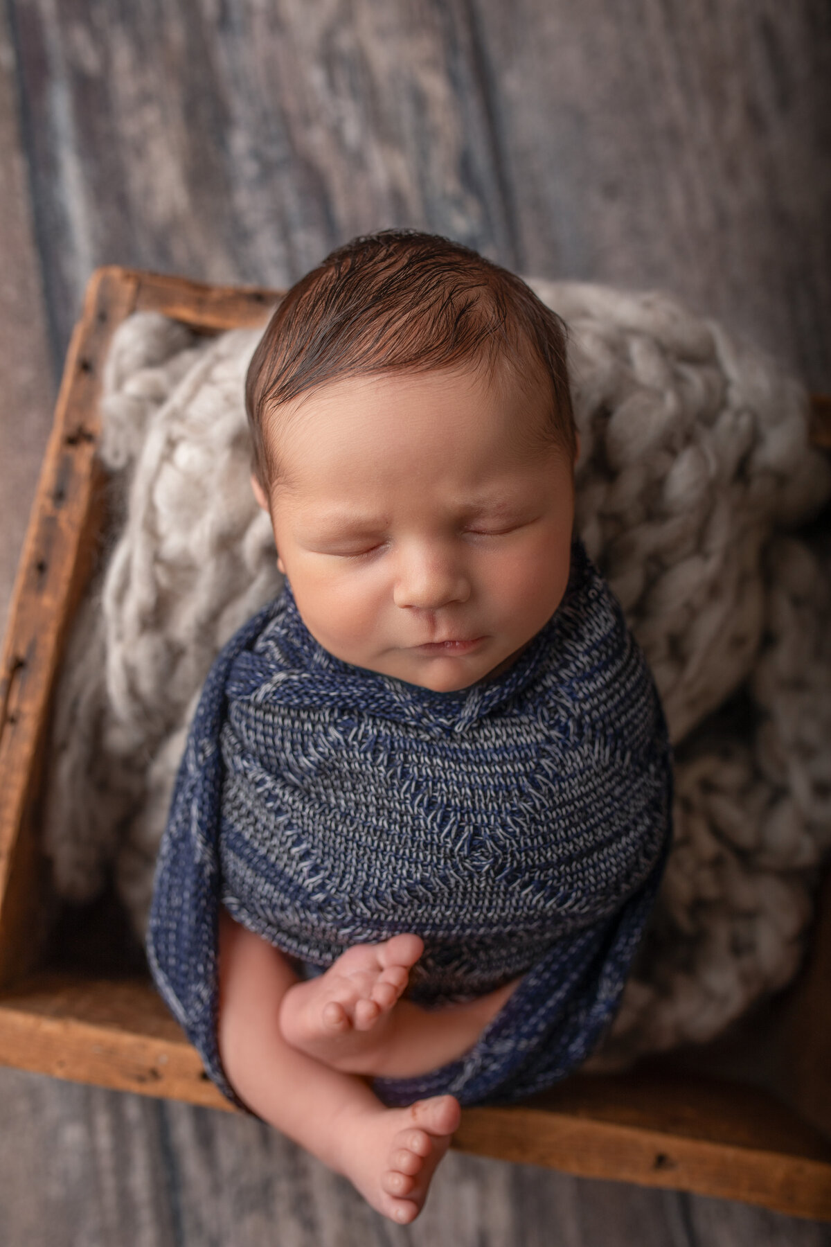 Newborn-boy-wood crate-studio session