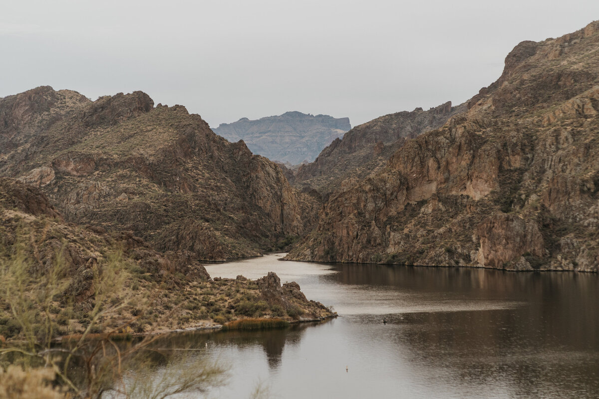 A river running through a mountain range 