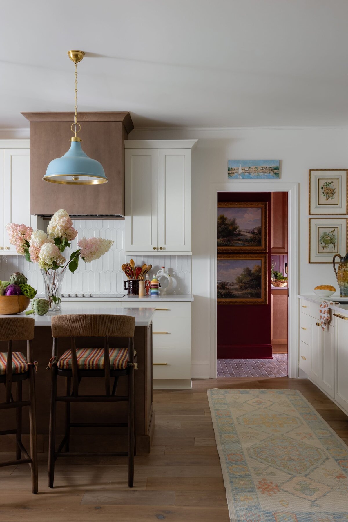 melinda chesson interiors poindexter kitchen with accent runner rug