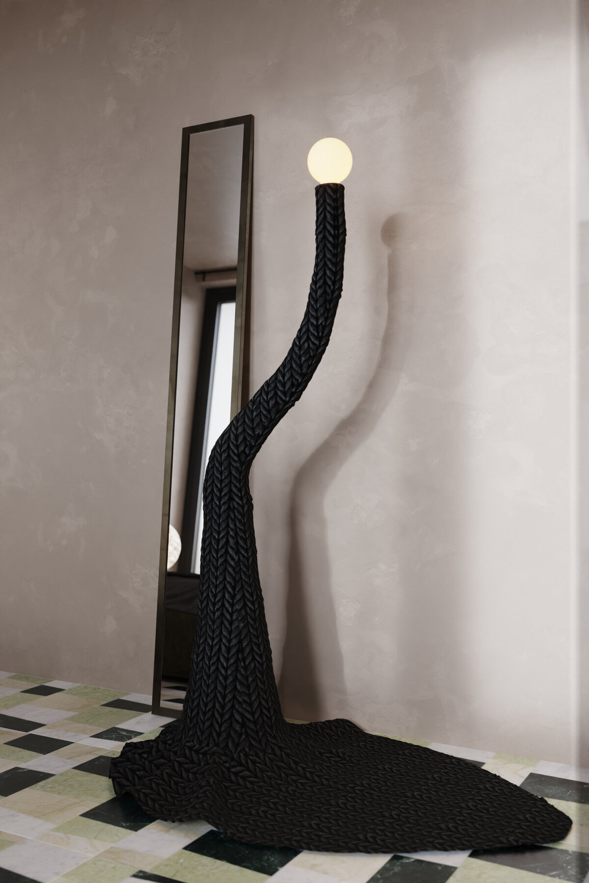 Designer Lamp made of fabrics