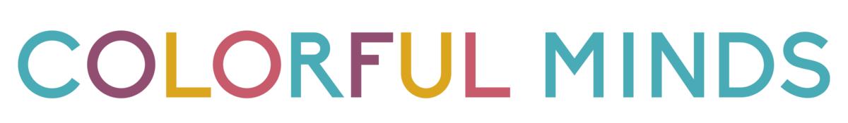 Text based logo with words "Colorful Minds"