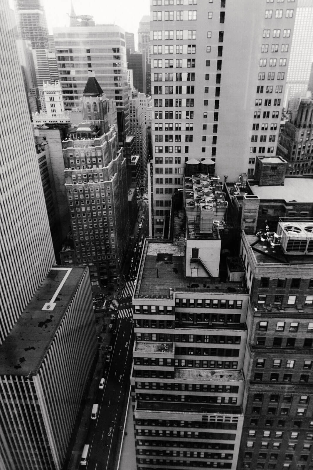 A view of tall buildings from The Skylark, Manhattan, New York. Wedding Image by Jenny Fu Studio