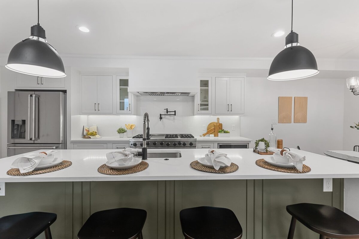Staged kitchen in a Maryland house for sale