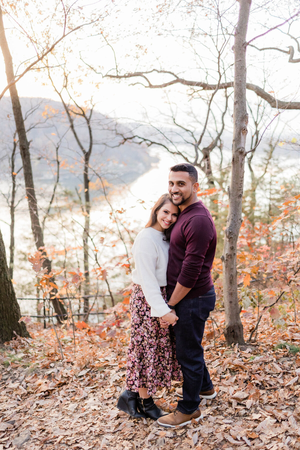 fall engagement session by the susquehanna