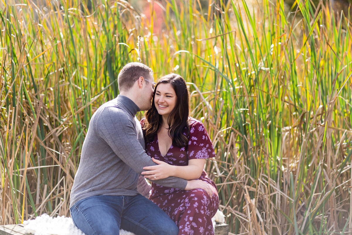 Eternal Love: A captivating moment frozen in time, beautifully captured by Danielle Littles Photography in enchanting engagement photos, radiating joy and anticipation.