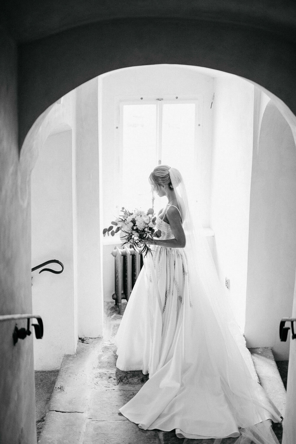 black and white before ceremony moment
