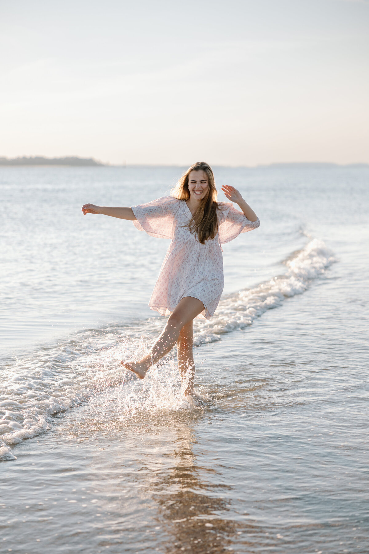 Senior photos on the beach at Edisto at sunset