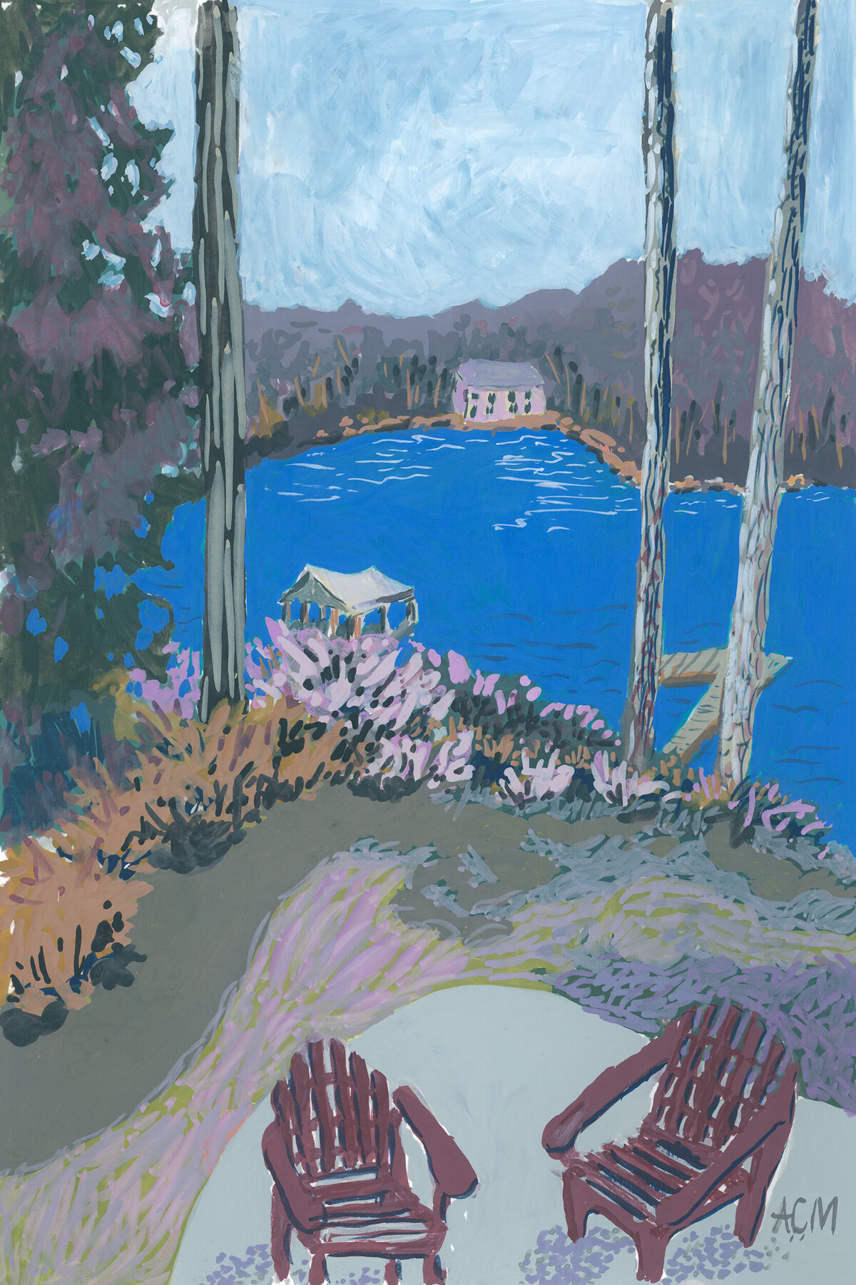 Driftwilde_gouache_20220802_18_original_lake-yard-gouache_original-artwork-waterbased-media_Anne-Cressey_A.-C._McGraw