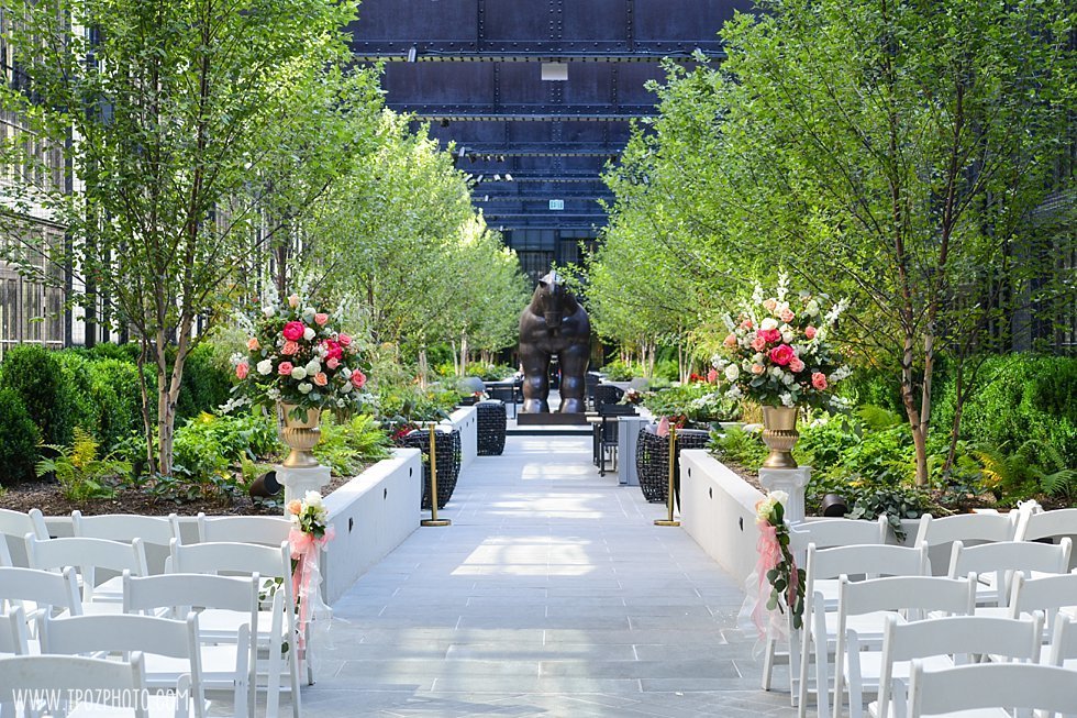 Sagamore Pendry Hotel Baltimore wedding ceremony in courtyard  ||  tPoz Photography