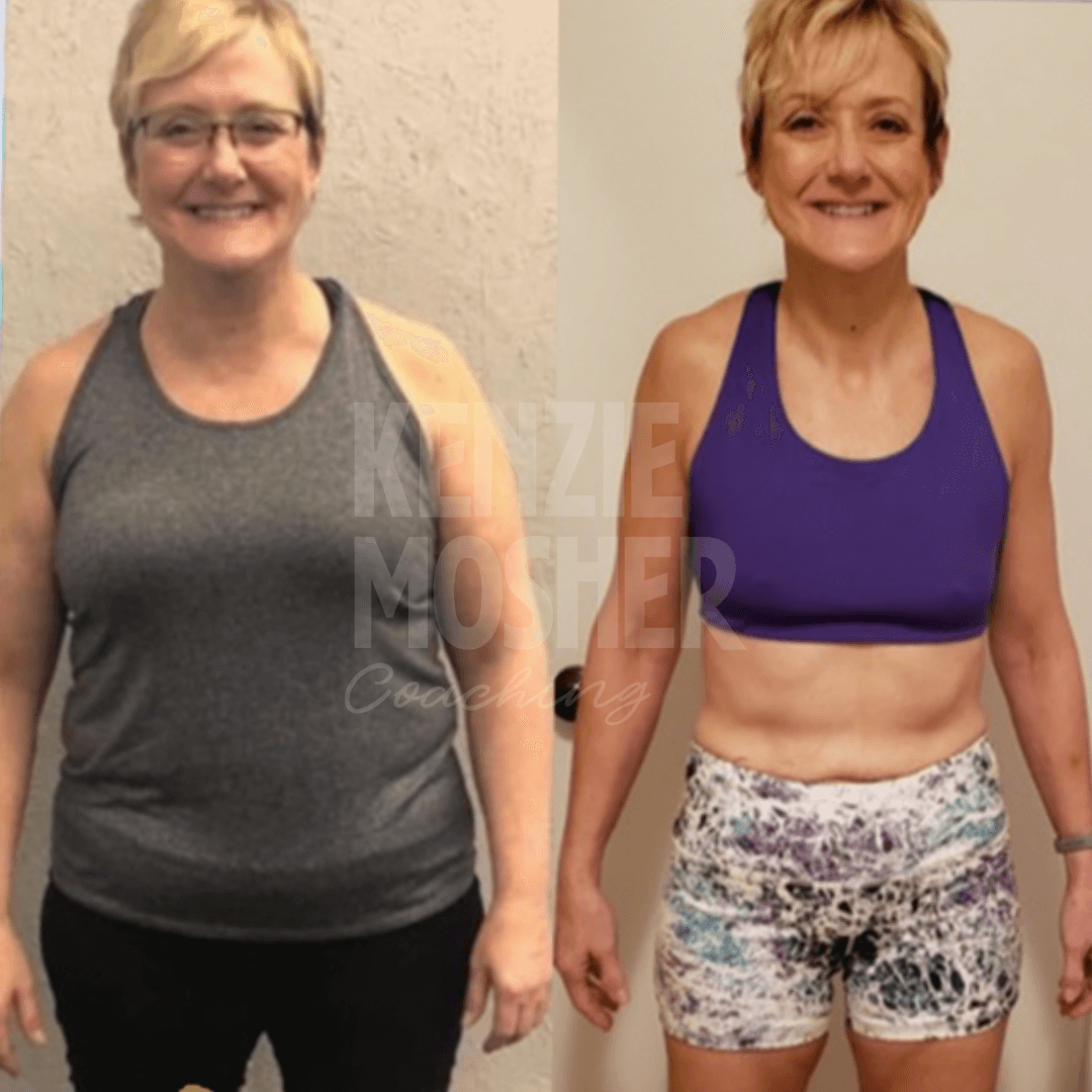 Before and after transformation achieved through Kenzie Mosher’s DRESS method.