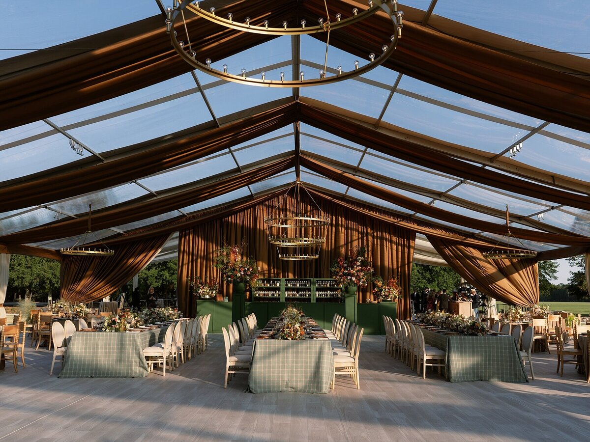 Custom tented wedding celebration with fall Ralph Lauren vibes at private polo farm in Aiken, South Carolina by Sarah Bradshaw_0198