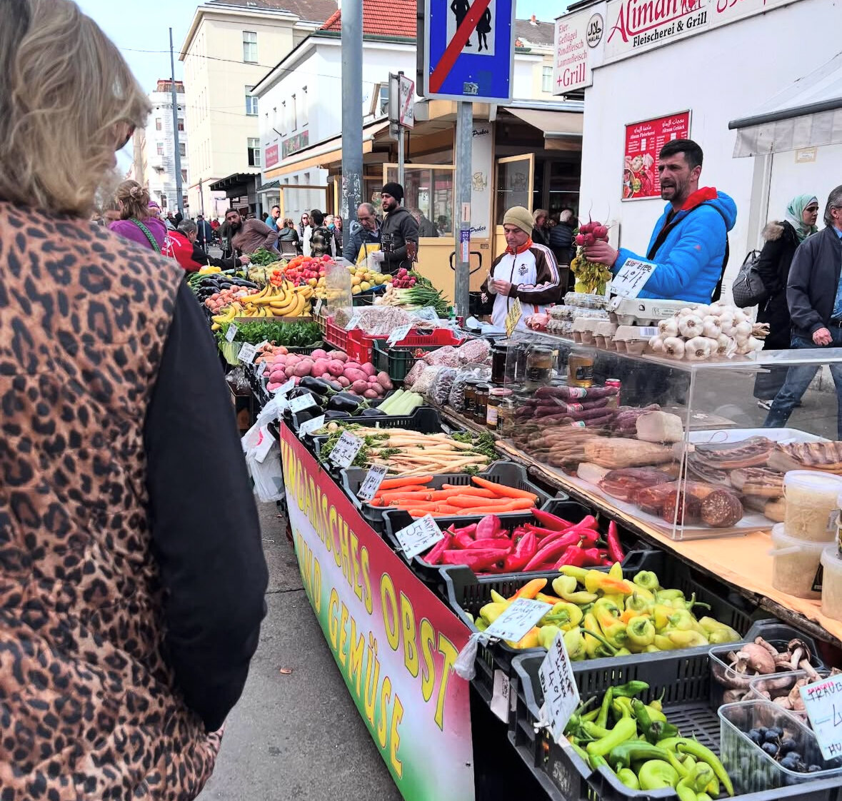 Kelly at a European Market