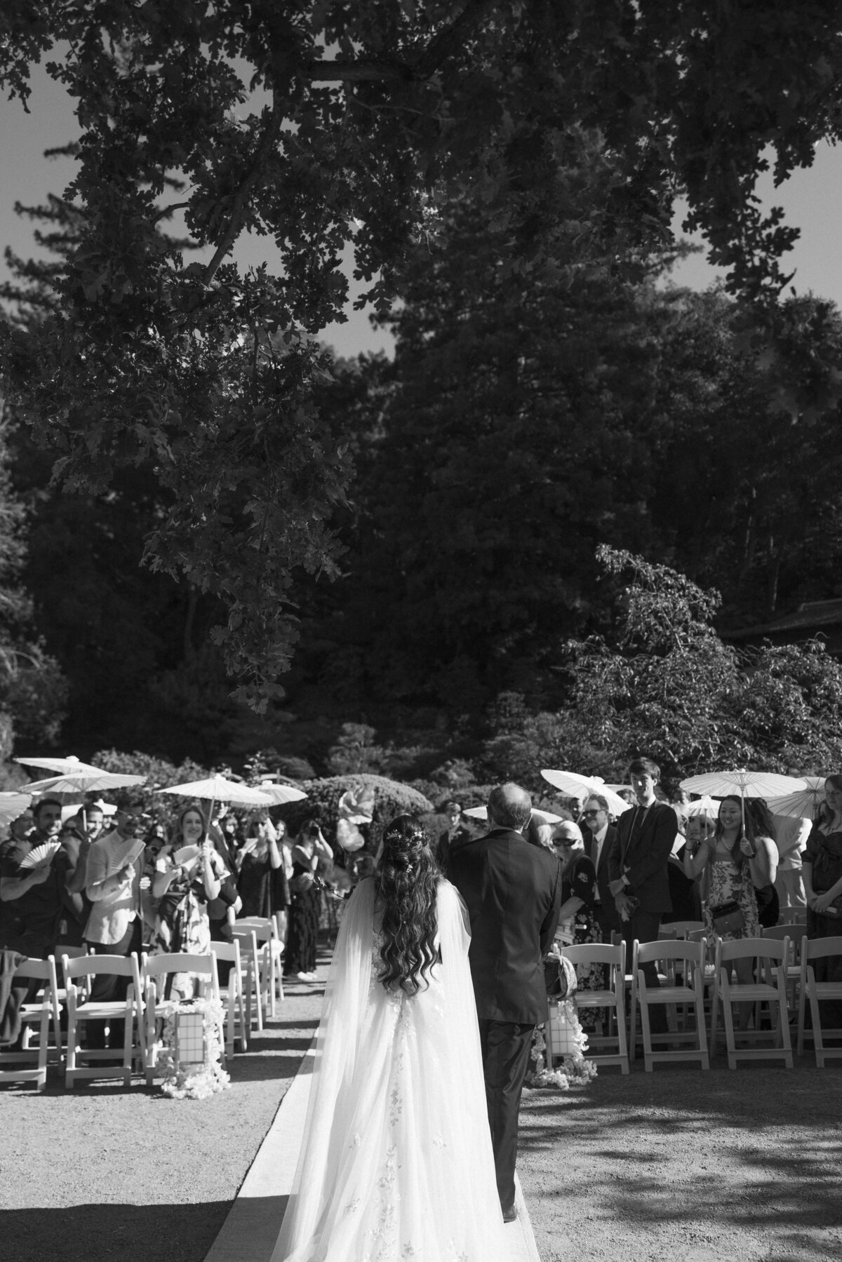 Bride and Groom posing in tea garden