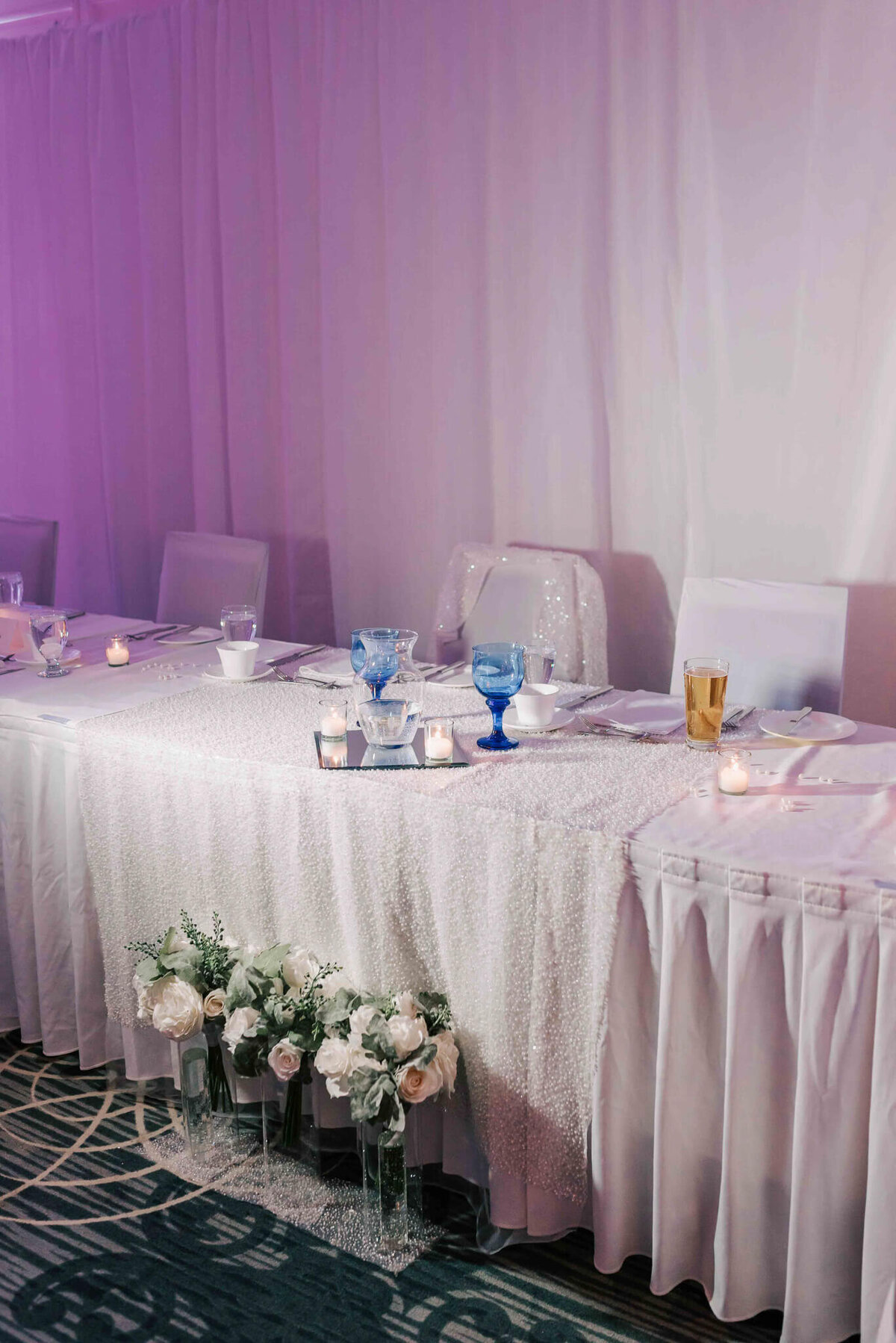Details of the head table. 