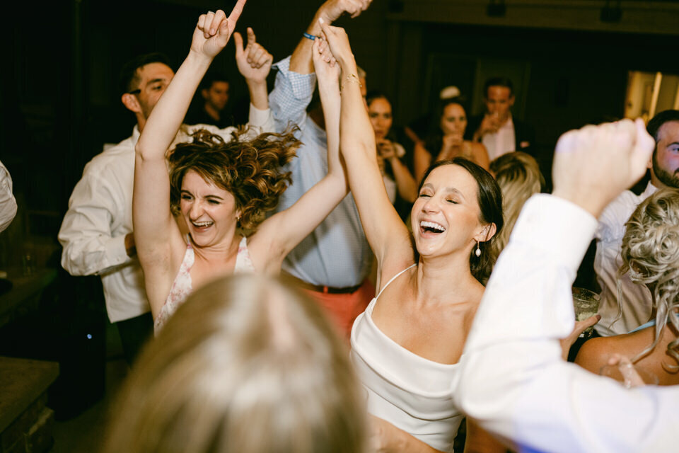 joyful dancing at wedding reception