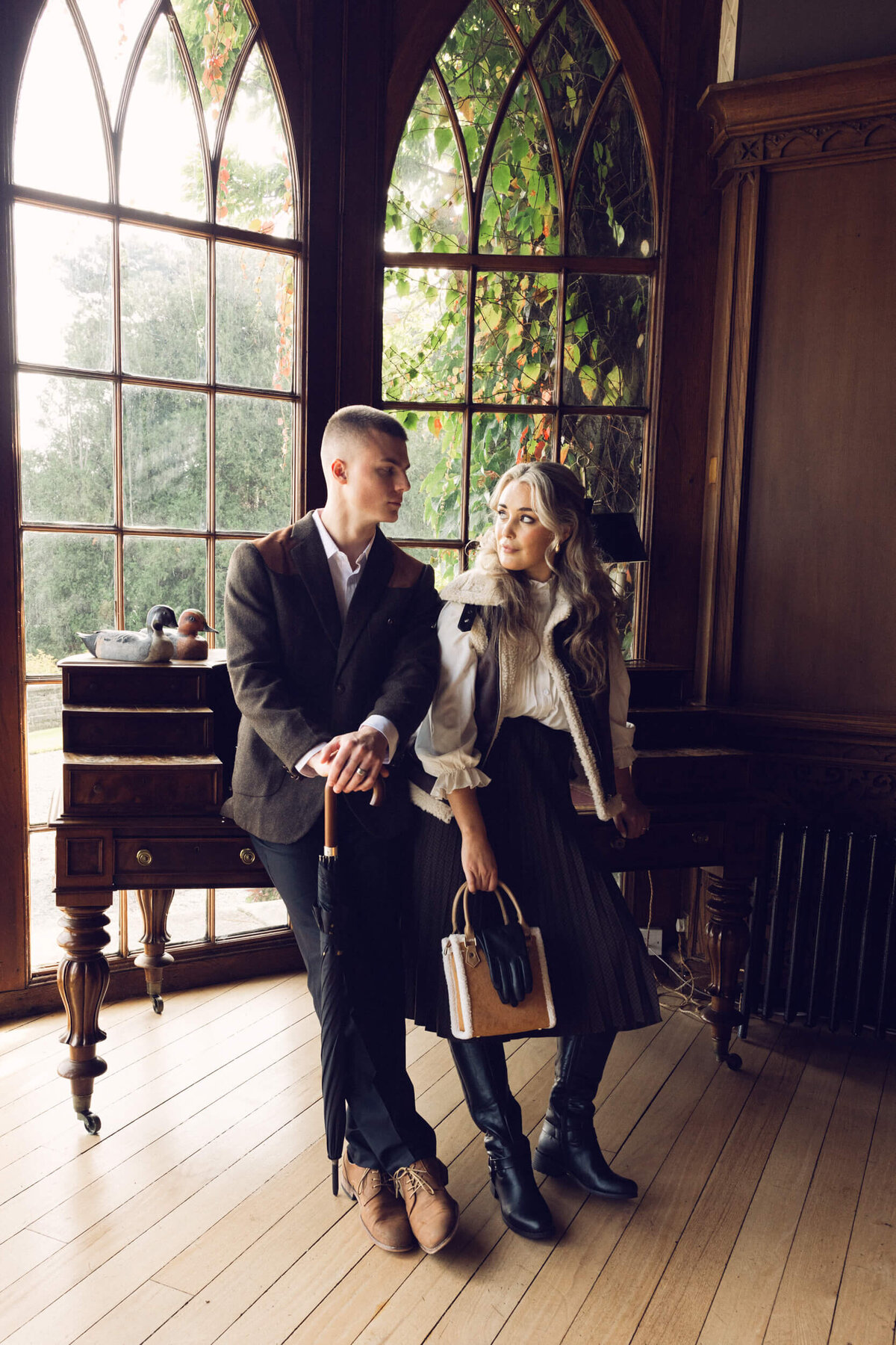 A wedding engagement photo shoot at Luttrellstown castle in Dublin Ireland