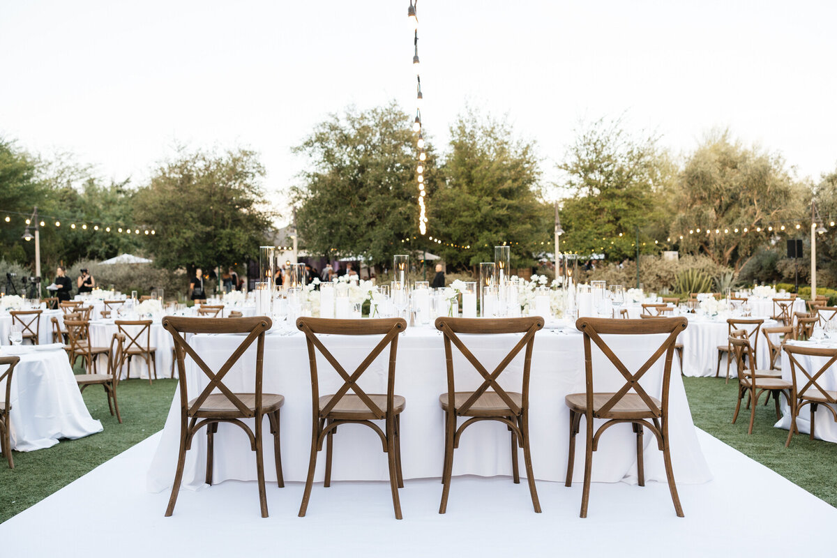 Wedding head table at reception at El Chorro