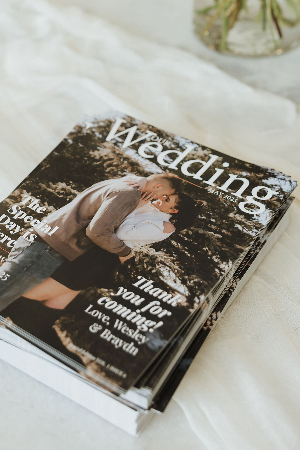 wedding programs magazine theme with wedding thank you from the couple