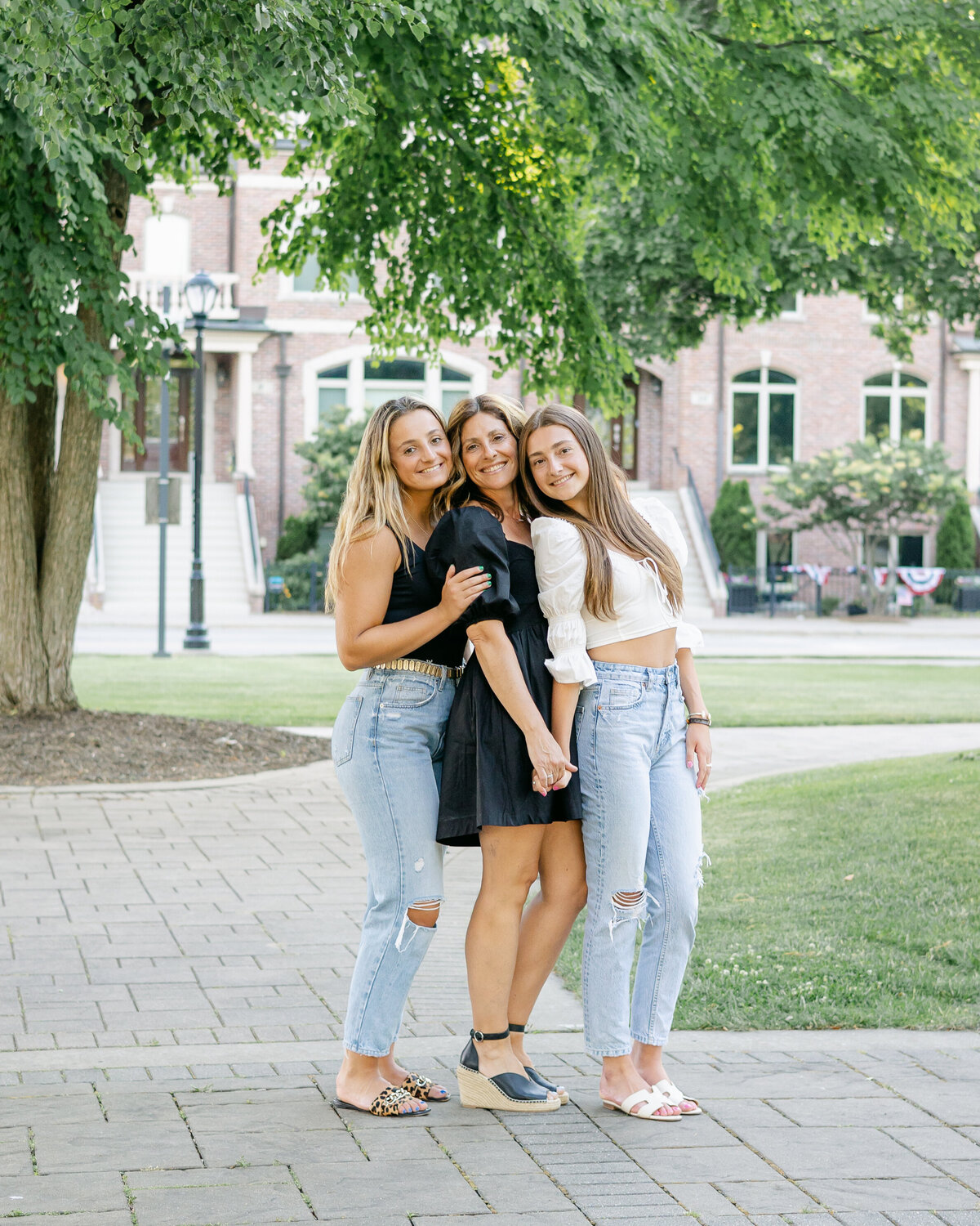 Mom and Daughters Posing